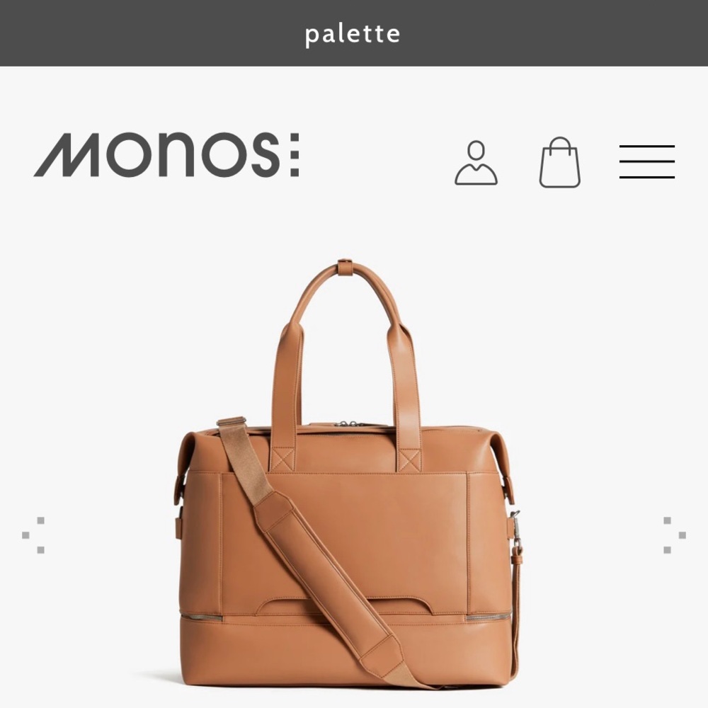 Like New Mono Tan Vegan Leather Weekender - Picture 2 of 12